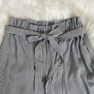 Grey & White Striped Dress Pants